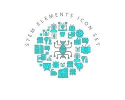 Stem elements icon set design on white background. vector