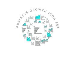 Business growth icon set design on white background. vector