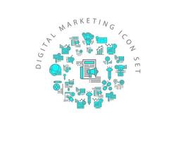 Digital Marketing icon set design on white background vector