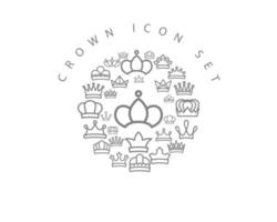 Crown icon set design on white background. vector