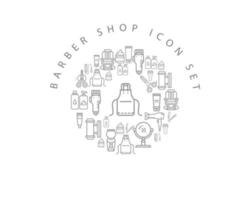 Barber shop icon set  on white background vector