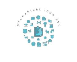 Mechanical icon set design on white background. vector