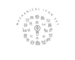 Mechanical icon set design on white background. vector