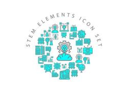 Stem elements icon set design on white background. vector