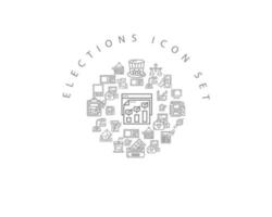 Elections icon set design on white background. vector