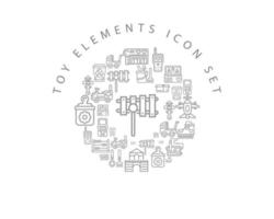 Toy elements icon set design on white background. vector