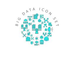 Big data icon set design on white background vector