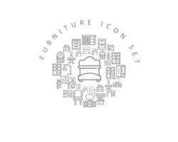 Furniture icon set design on white background vector