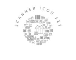 Scanner  icon set design on white background. vector