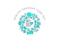 health checkup icon set design on white background vector