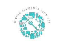 Diving elements icon set design on white background vector