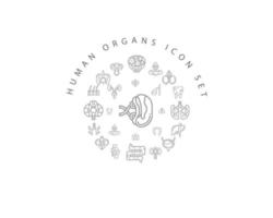 Human organs icon set design on white background. vector