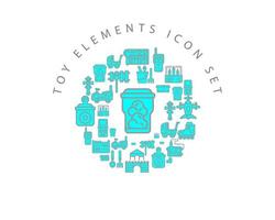 Toy elements icon set design on white background. vector