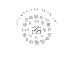 Mechanical icon set design on white background. vector