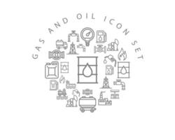 Gas and oil icon set design on white background. vector