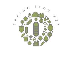 Spring icon set design on white background. vector