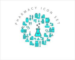 Pharmacy icon set design on white background. vector