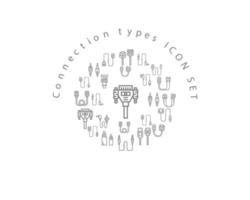 Connection types icon set design on white background vector