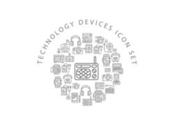 Technology  device icon set  design on white background. vector