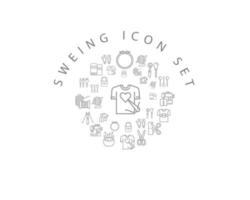 Sweing  icon set design on white background. vector