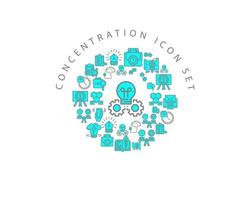 Concentration icon set design on white background. vector