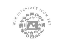 Web interface icon set design on white background. vector