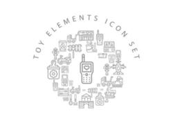 Toy elements icon set design on white background. vector