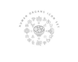 Human organs icon set design on white background. vector