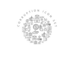 Corruption icon set design on white background vector