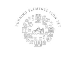 Running elements icon set design on white background. vector