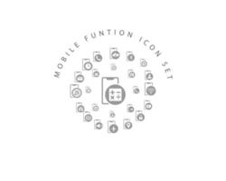 Mobile function icon set design on white background. vector