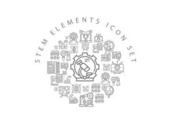 Stem elements icon set design on white background. vector