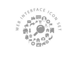 Web interface icon set design on white background. vector