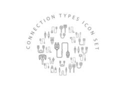 Connection types icon set design on white background vector