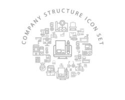 Computer structure icon set design on white background. vector