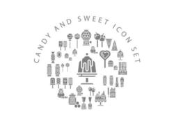 Candy and sweet icon set design on white background. vector