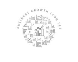 Business growth icon set design on white background. vector