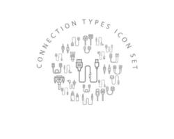 Connection types icon set design on white background vector