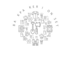Backpaker design on white background. vector