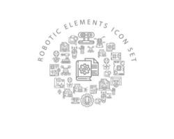 Robotic elements icon set design on white background. vector