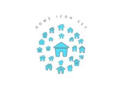 Home icon set design on white background. vector