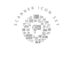 Scanner  icon set design on white background. vector