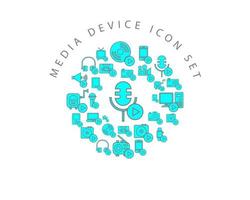 Media device icon set design on white background vector