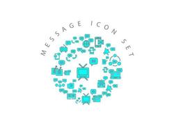 Message icon set design on white background vector