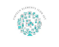 Fintech elements icon set design on white background vector