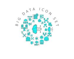 Big data icon set design on white background vector