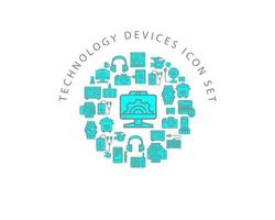 Technology devices icon set design. vector