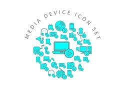 Media device icon set design on white background vector