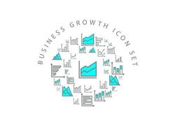 Business growth icon set design on white background. vector