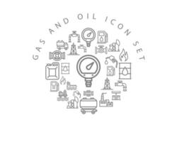 Gas and oil icon set design on white background. vector